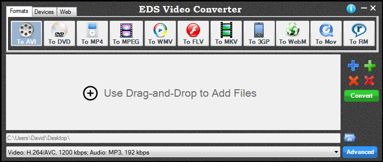 EDS Video Converter. Click to see the full-size image.